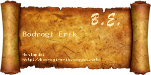 Bodrogi Erik névjegykártya
